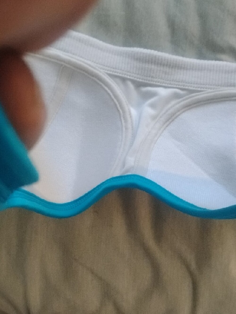 Champion White Sports Bra with Turquoise Trim - Picture 4 of 4